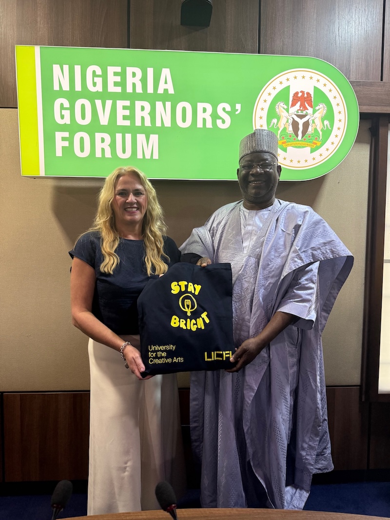 Prof. Lyndsay Duthie at Nigeria Governors' Forum with Dr Abdullateef Shittu Director-General (DG) of the NGF